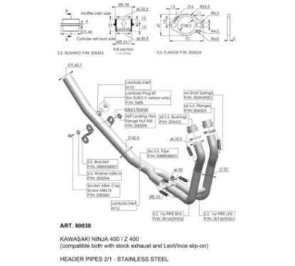 KIT COLECTOR LEOVINCE KAWASAKI NINJA 400 18-23