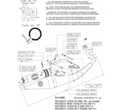 ESCAPE COMPLETO LEOVINCE HECHO A MANO TT EDICION NEGRA PEUGEOT NEW VIVACITY 08-12 ALUMINIO