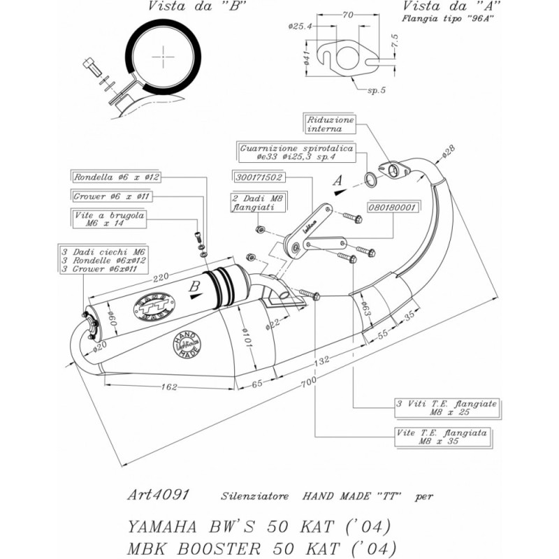 POT D'ECHAPPEMENT COMPLET LEOVINCE FAIT MAIN TT BLACK EDITION YAMAHA BW'S 50 NAKED 04-13 ALUMINIUM