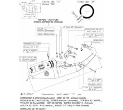 LEOVINCE VOLLSTANDIGER AUSPUFF HANDGEFERTIGT TT KYMCO PEOPLE 50 ECO KAT 03-04 ALUMINIUM