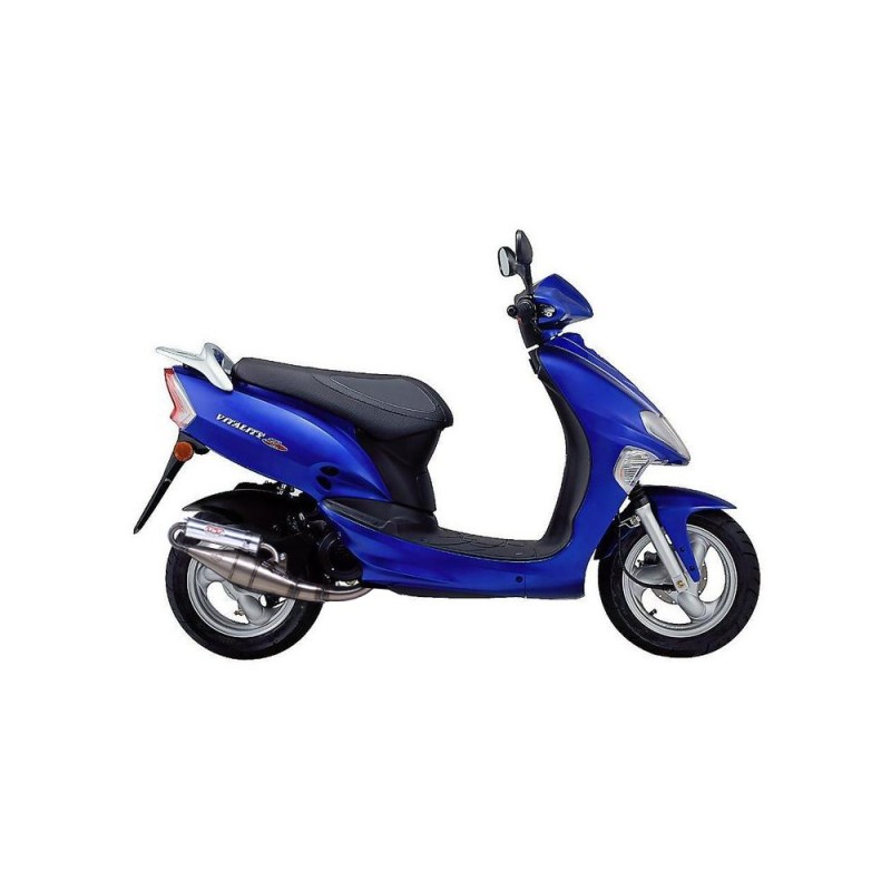 ESCAPE COMPLETO LEOVINCE HECHO A MANO TT KYMCO VITALITY 50 07-08 ALUMINIO