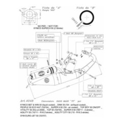 ESCAPE COMPLETO LEOVINCE HECHO A MANO TT KYMCO YUP 50 04-05 ALUMINIO