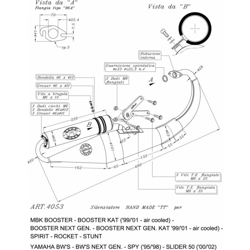 LEOVINCE VOLLSTANDIGER AUSPUFF HANDGEFERTIGT TT MBK STUNT 00-02 ALUMINIUM