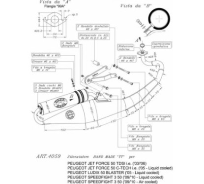 LEOVINCE FULL EXHAUST HAND MADE TT PEUGEOT JET FORCE C-TECH 50 injection liquid cooled 2005 ALUMINUM