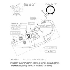 ESCAPE COMPLETO LEOVINCE HECHO A MANO TT PEUGEOT TREKKER 50 98-00 ALUMINIO