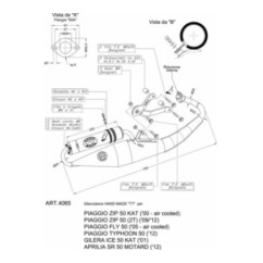 ESCAPE COMPLETO LEOVINCE HECHO A MANO TT PIAGGIO FLY 50 refrigerado por aire 2005 ALUMINIO