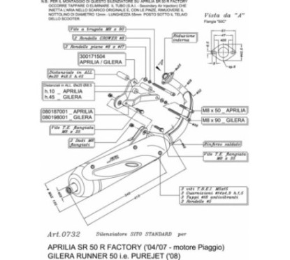 LEOVINCE SCARICO COMPLETO SITO APRILIA SR 50 R FACTORY Piaggio engine 04-12 ACCIAIO