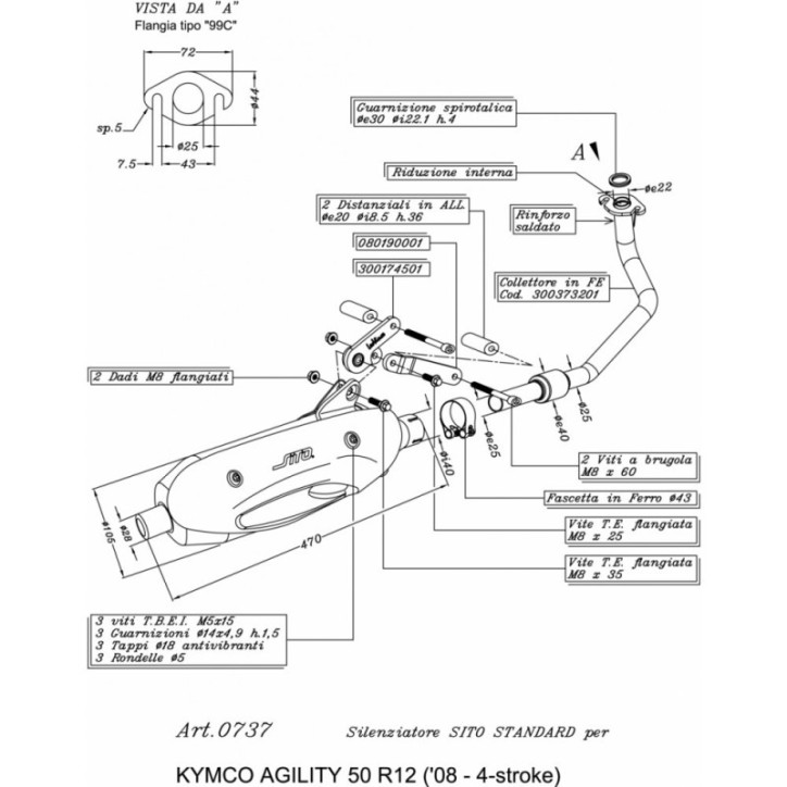 LEOVINCE FULL EXHAUST SITE FOR KYMCO AGILITY 50 RT12 07-12 STEEL