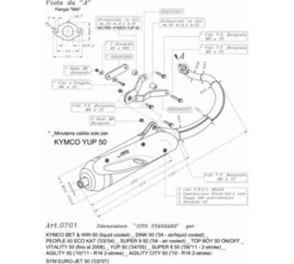 LEOVINCE SCARICO COMPLETO SITO KYMCO TOP BOY 50 ON OFF 97-06 ACCIAIO