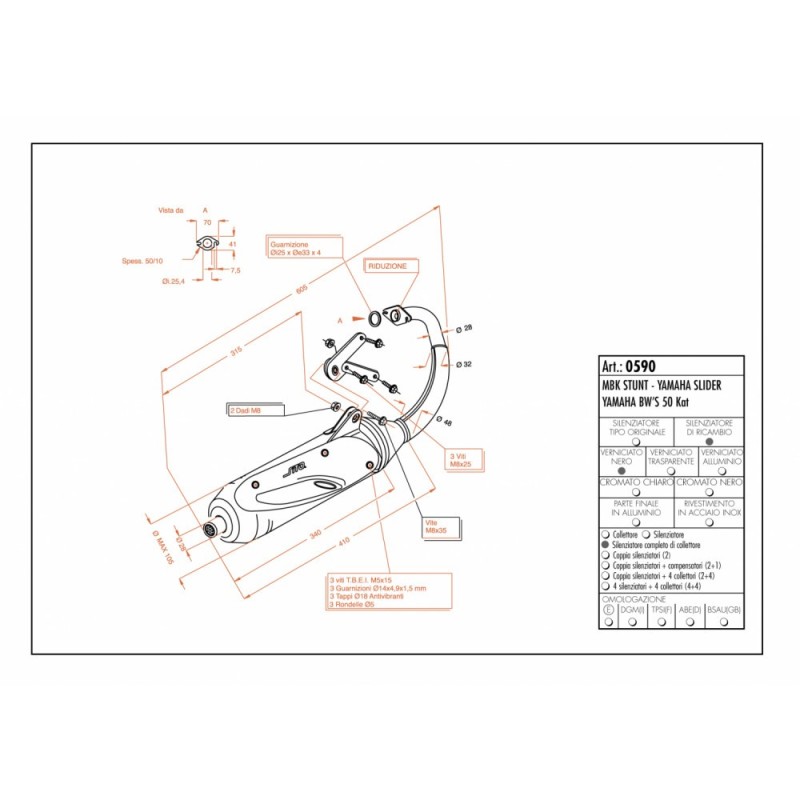 LEOVINCE COMPLETE EXHAUST SITE MBK STUNT 00-02 STEEL