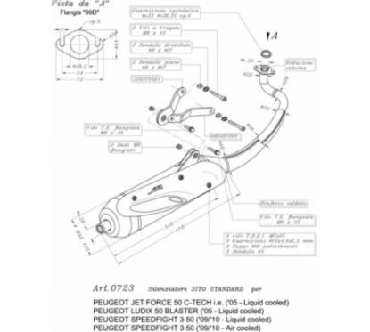 LEOVINCE FULL EXHAUST SITE PEUGEOT JET FORCE C-TECH 50 injection liquid cooled 2005 STEEL