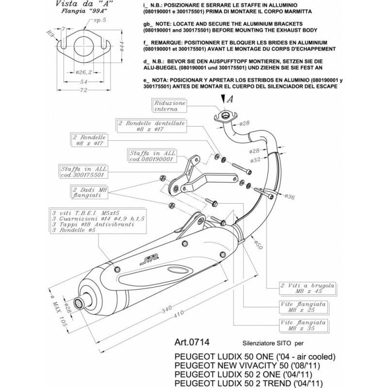 LEOVINCE FULL EXHAUST SITE PEUGEOT KISBEE 11-15 STEEL