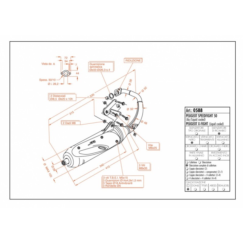 SITE D'ECHAPPEMENT COMPLET LEOVINCE PEUGEOT X-FIGHT 50 KAT refroidissement liquide 01-02 ACIER