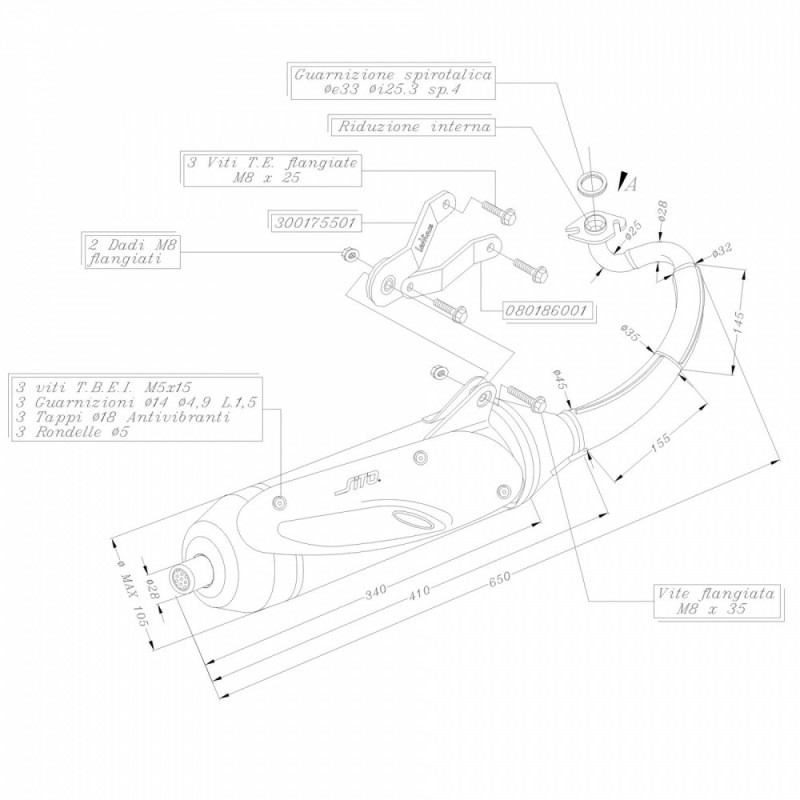 LEOVINCE KOMPLETTE AUSPUFFANLAGE YAMAHA AEROX 50 KAT flUssigkeitsgekUhlt 04-12 STAHL