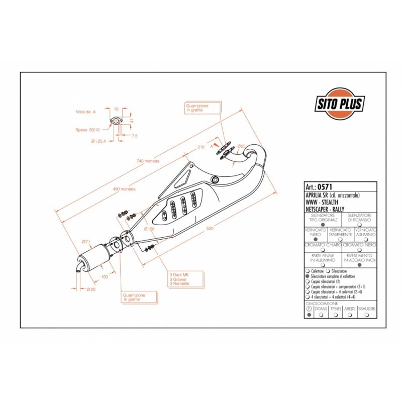 ESCAPE COMPLETO LEOVINCE SITOPLUS APRILIA RALLY refrigerado por aire lIquido 95-02 ACERO