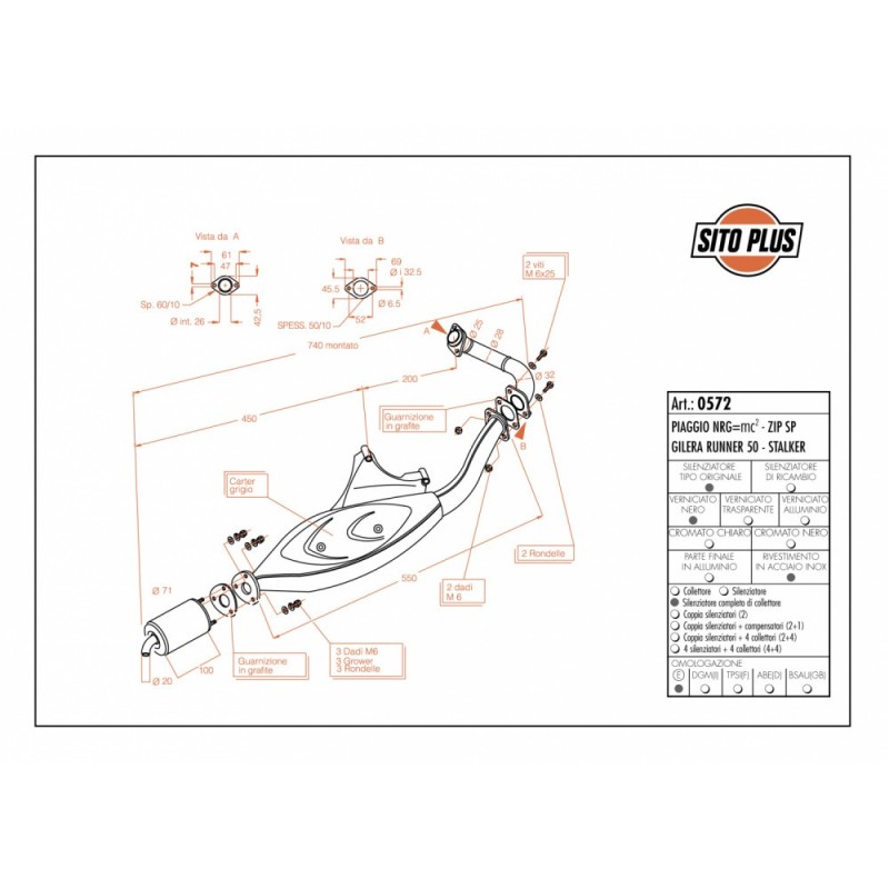 POT D'ECHAPPEMENT COMPLET LEOVINCE SITOPLUS GILERA STALKER 50 97-04 ACIER