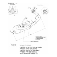 POT D'ECHAPPEMENT COMPLET LEOVINCE SITOPLUS PIAGGIO FLY 50 2005 ACIER