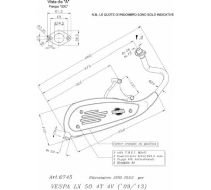 LEOVINCE SCARICO COMPLETO SITOPLUS PIAGGIO VESPA LX 50 4T 4 VALVES 09-11 ACCIAIO