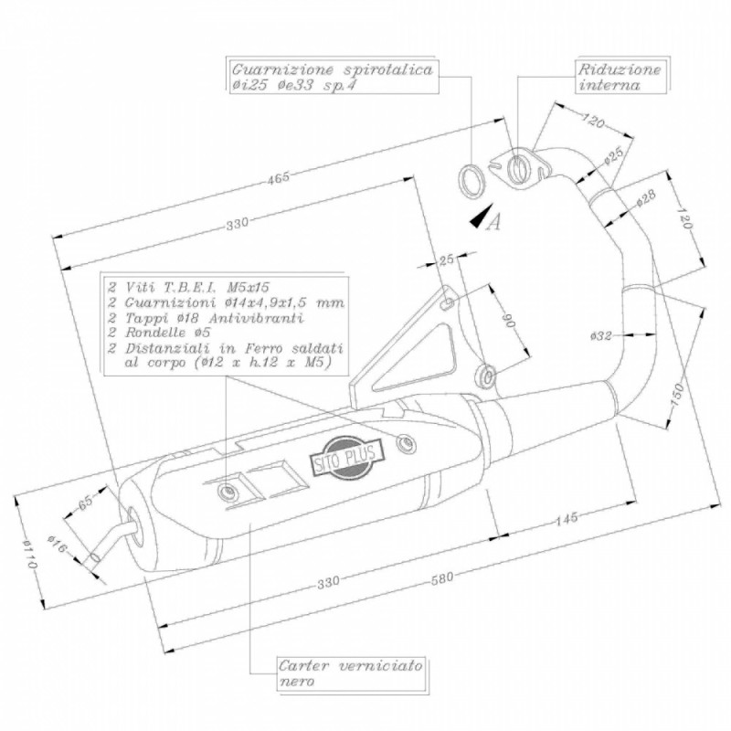 POT D'ECHAPPEMENT COMPLET LEOVINCE SITOPLUS YAMAHA BW'S 50 NAKED 04-13 ACIER