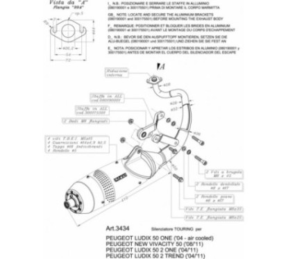 POT D'ECHAPPEMENT COMPLET LEOVINCE TOURING PEUGEOT KISBEE 11-15 ACIER