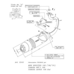 ESCAPE LEOVINCE COMPLETO TOURING YAMAHA AEROX 100 Kat 00-02 ACERO