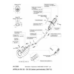 ESCAPE COMPLETO LEOVINCE X-FIGHT APRILIA RX 50 marco perimetral 06-14 ACERO INOXIDABLE