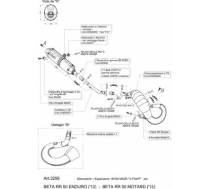 POT D'ECHAPPEMENT COMPLET LEOVINCE X-FIGHT BETA RR 50 ENDURO 2012 ACIER INOXYDABLE