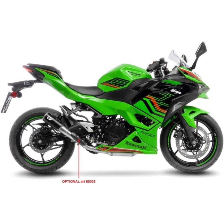 POT D'ECHAPPEMENT LEOVINCE LV CORSA BLACK EDITION POUR KAWASAKI NINJA 500 2024 ACIER INOXYDABLE