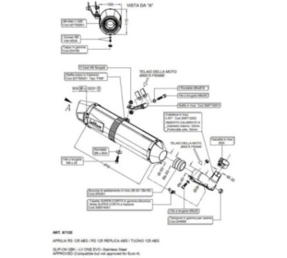 LEOVINCE TERMINALE SCARICO LV ONE EVO APRILIA TUONO 125 17-20 ACCIAIO INOX