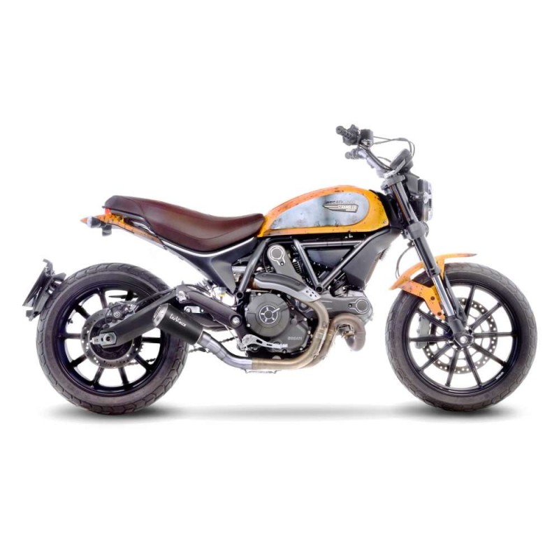 LEOVINCE EXHAUST MUFFLER LV-10 BLACK EDITION DUCATI SCRAMBLER 800 CAFE RACER 17-20 STAINLESS STEEL