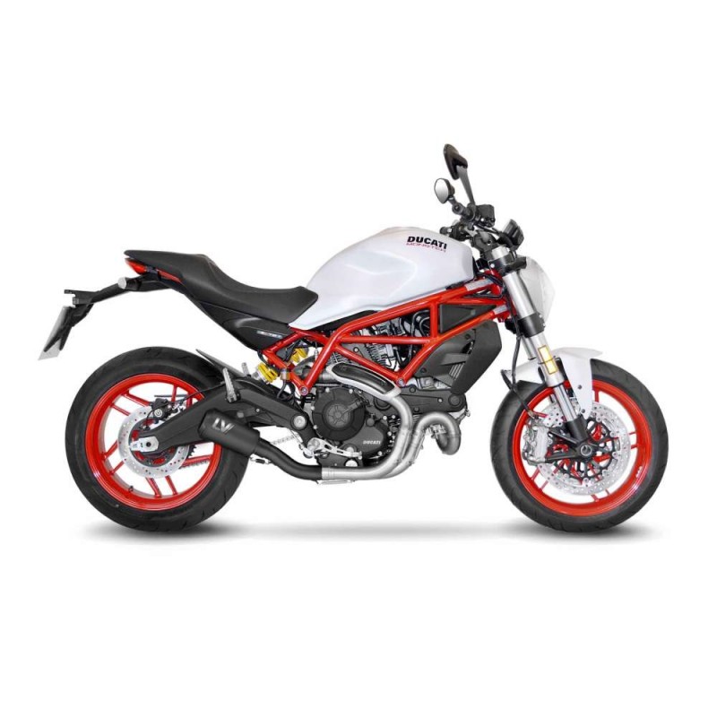 LEOVINCE AUSPUFFSCHALLDAMPFER LV-10 VOLL SCHWARZ DUCATI MONSTER 797 17-20 EDELSTAHL