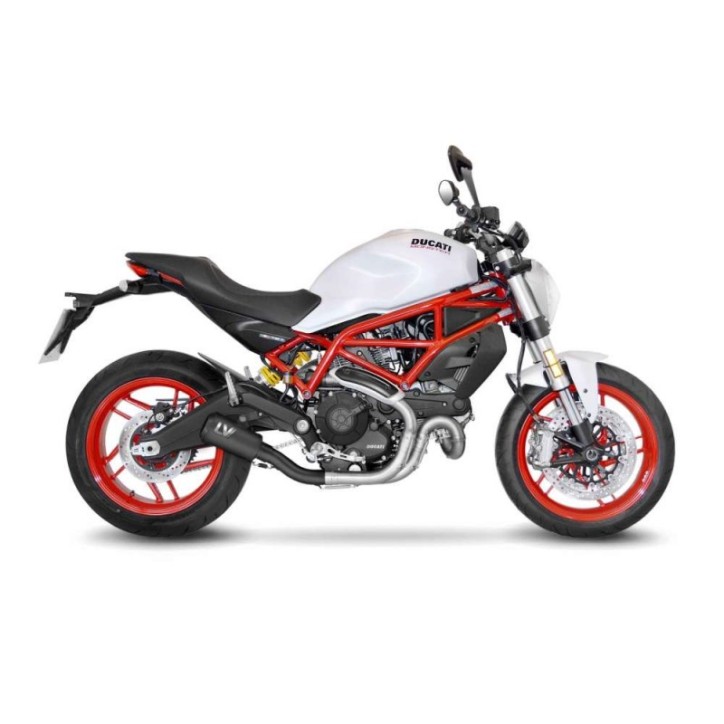 SILENCIEUX D'ECHAPPEMENT LEOVINCE LV-10 COMPLET NOIR POUR DUCATI MONSTER 797 17-20 INOX