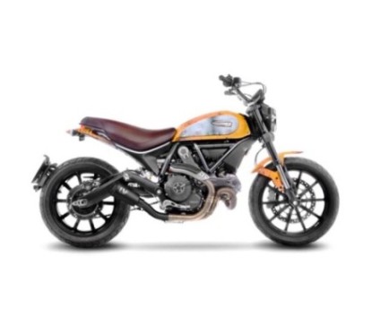 LEOVINCE LV-10 EXHAUST MUFFLER FULL BLACK DUCATI SCRAMBLER 800 CAFE RACER 17-20 STAINLESS STEEL