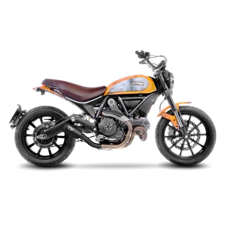 LEOVINCE EXHAUST LV-10 FULL BLACK FOR DUCATI SCRAMBLER CAFE RACER 17-20 INOX