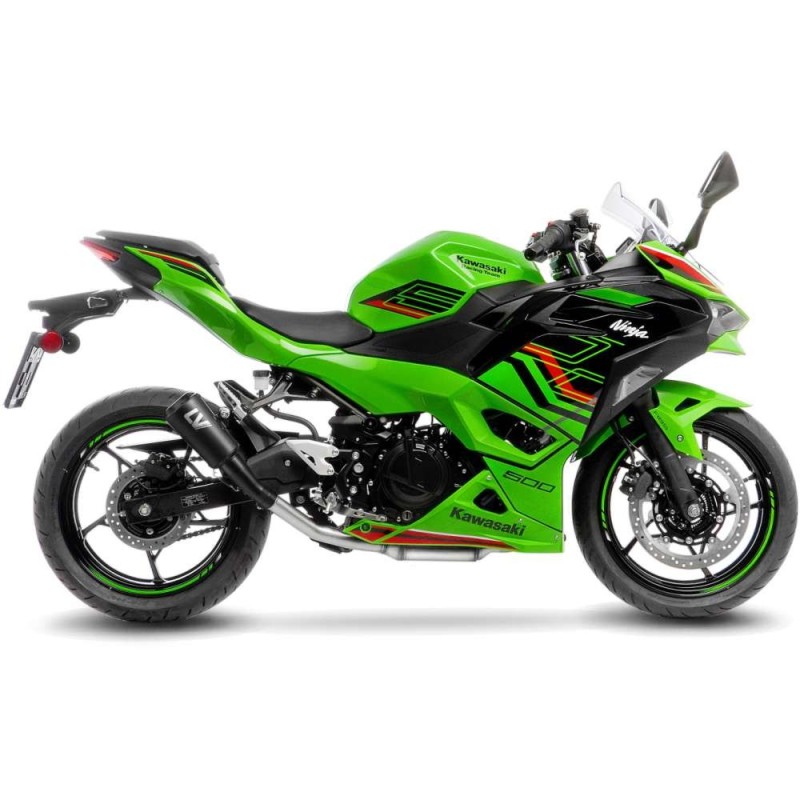 POT D'ECHAPPEMENT LEOVINCE LV-10 FULL NOIR KAWASAKI NINJA 500 2024 ACIER INOXYDABLE