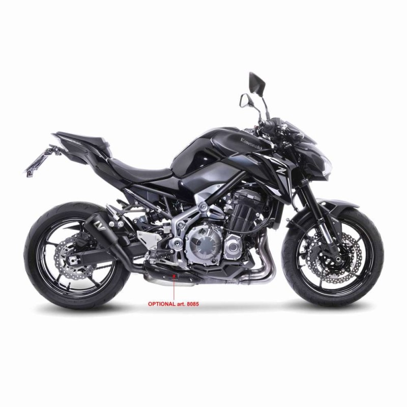 LEOVINCE AUSPUFFSCHALLDAMPFER LV-10 VOLL SCHWARZ KAWASAKI Z900 17-19 EDELSTAHL