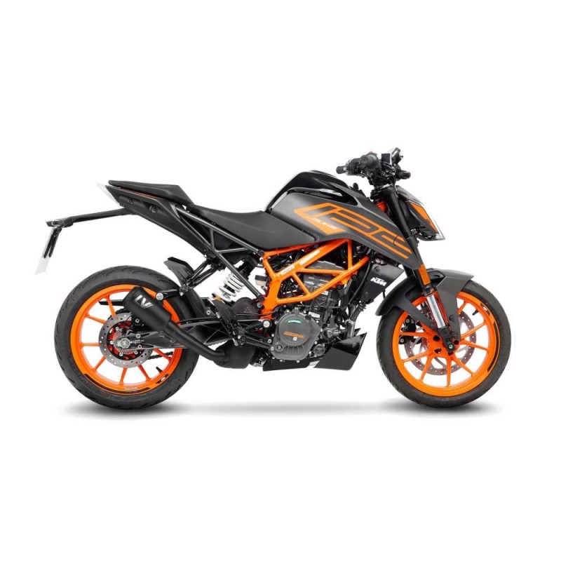 SILENCIADOR DE ESCAPE LEOVINCE LV-10 FULL NEGRO KTM DUKE 125 21-23 ACERO INOXIDABLE