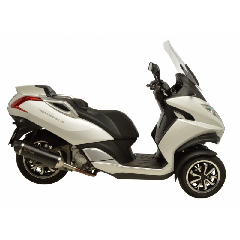 LEOVINCE TERMINALE SCARICO NERO PEUGEOT METROPOLIS 400i 13-16 ACCIAIO INOX