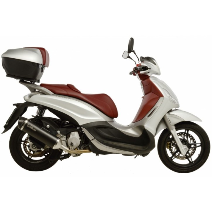 SILENCIEUX D'ECHAPPEMENT LEOVINCE NOIR POUR PIAGGIO BEVERLY 350 SPORT TOURING EURO3 11-14 INOX