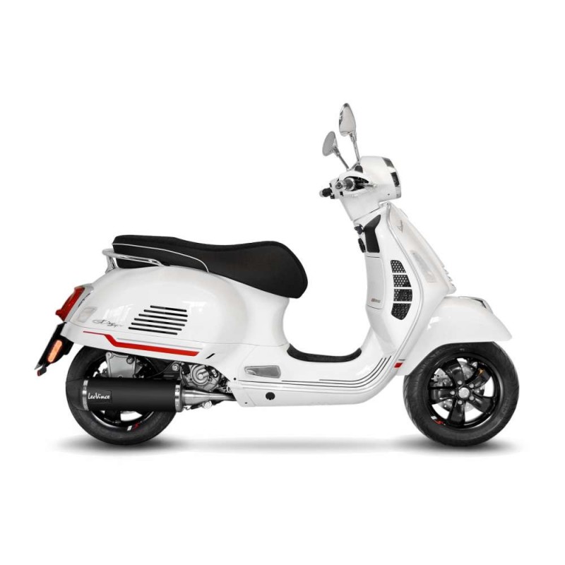 LEOVINCE TERMINALE SCARICO NERO PIAGGIO VESPA GTS 300 HPE 21-23 ACCIAIO INOX