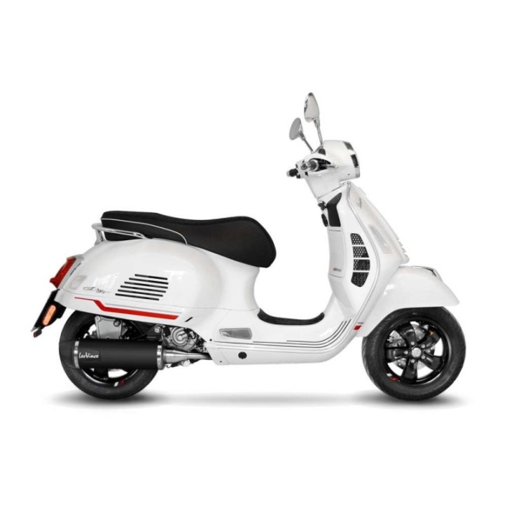 SILENCIEUX D'ECHAPPEMENT LEOVINCE NOIR POUR PIAGGIO VESPA GTS 300 HPE 21-23 INOX