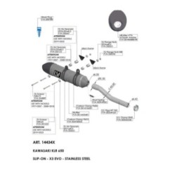 LEOVINCE AUSPUFFSCHALLDAMPFER X3 EVO KAWASAKI KLR 650 2022 EDELSTAHL