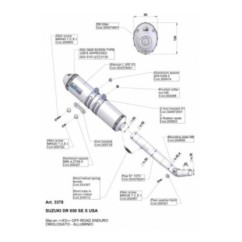 LEOVINCE AUSPUFFSCHALLDAMPFER X3 SUZUKI DR 650 SE 96-15 ALUMINIUM