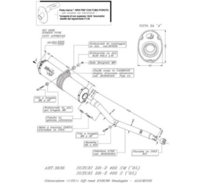 LEOVINCE AUSPUFFSCHALLDAMPFER X3 SUZUKI DR-Z 400 S SM 01-08 ALUMINIUM