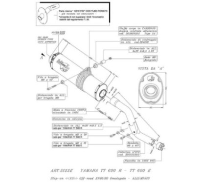 SILENCIEUX D'ECHAPPEMENT LEOVINCE X3 YAMAHA TT 600 R 98-03 ALUMINIUM