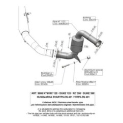 RACCORD D'ELIMINATION DE CATALYSEUR LEOVINCE POUR HUSQVARNA SVARTPILEN 401 18-19 -COD.8086