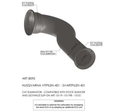 LEOVINCE CATALYST ELIMINATOR FITTING FOR HUSQVARNA SVARTPILEN 401 18-19 - COD.8092