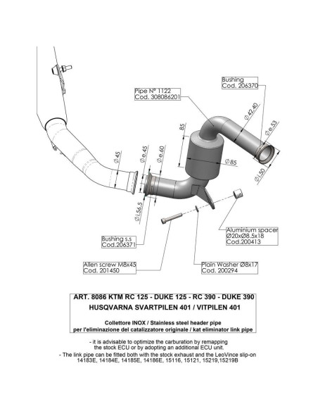 Extractor de catalizador Leovince para Husqvarna Vitpilen 401 18 19 (cod. 8086)