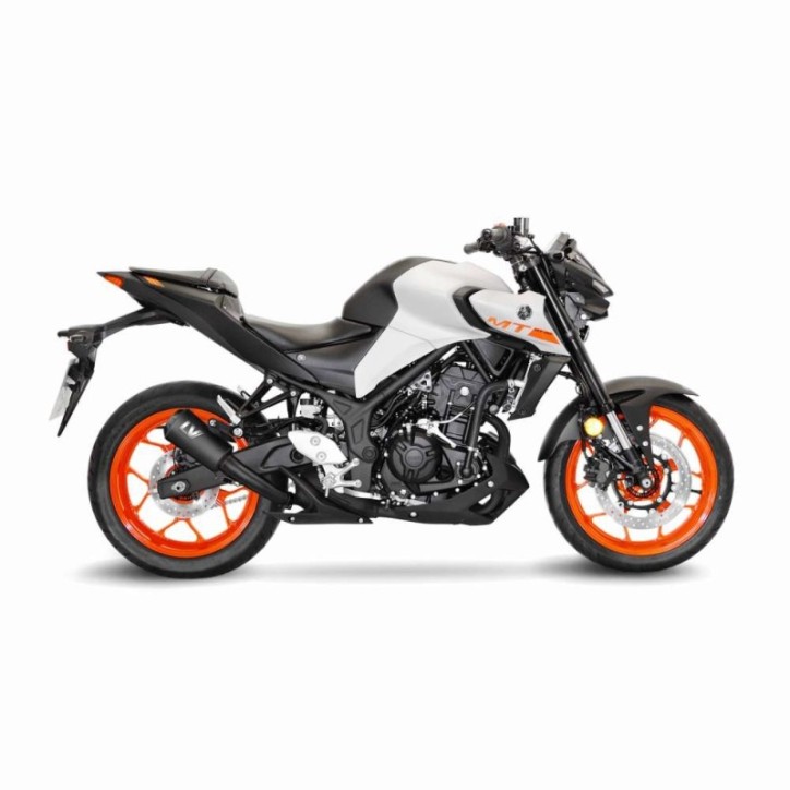 SILENCIADOR DE ESCAPE LEOVINCE LV-10 FULL NEGRO PARA YAMAHA MT-03 2020 INOX-COD.15212FB