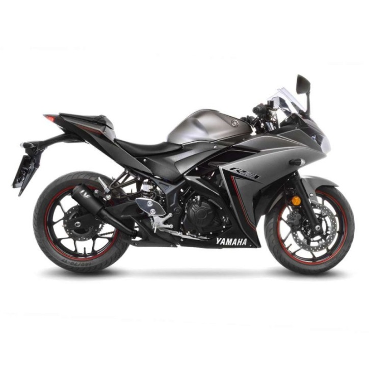 SILENCIADOR DE ESCAPE LEOVINCE LV-10 FULL NEGRO PARA YAMAHA YZF-R25 14-18 INOX-COD.15212FB